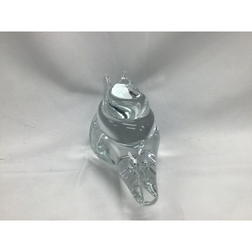 Murano Clear Art Glass Snail 6.5 Inch Fairy Whimsy Cottage Cabincore Folklore - Picture 3 of 10